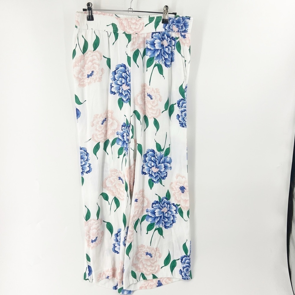 ✅ ANN TAYLOR FACTORY FLORAL WIDE LEG PANTS SIZE SMALL PETITE‎